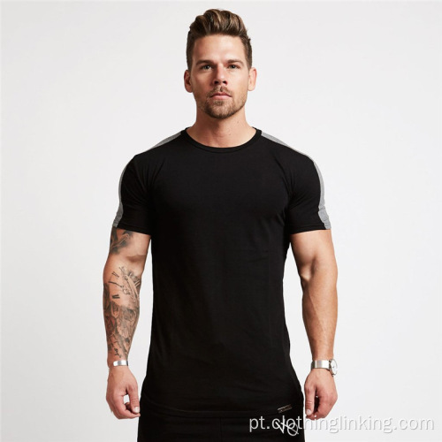 T-shirt da tecnologia do músculo da luva curta dos homens